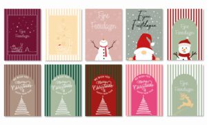 10 Kerstkaarten inclusief enveloppen