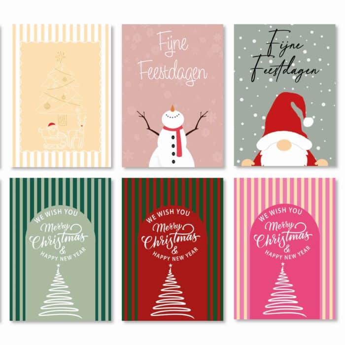 10 Kerstkaarten inclusief enveloppen